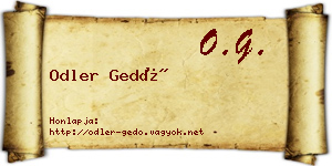 Odler Gedő névjegykártya